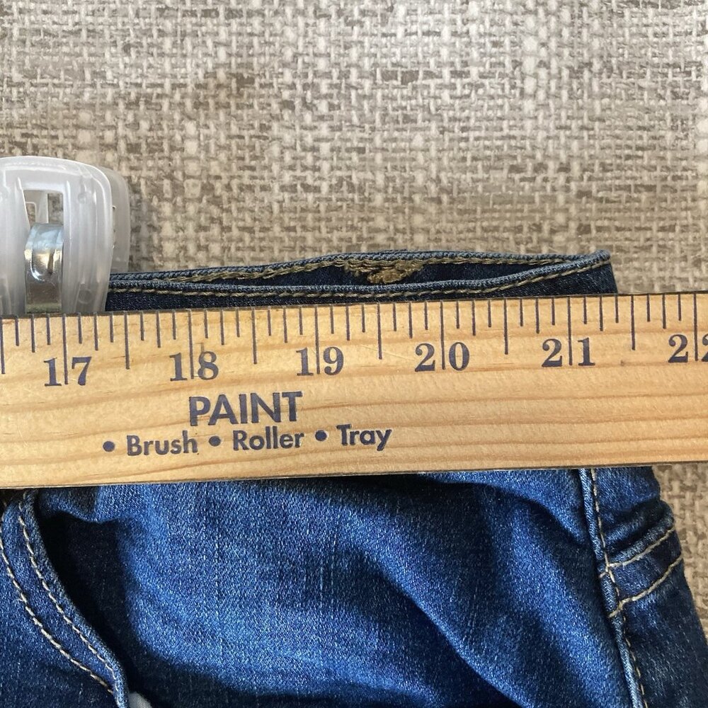 It's Blue Denim Destress Mini Skirt Women's Size 24W Pockets On Front And Back. - Picture 3 of 8